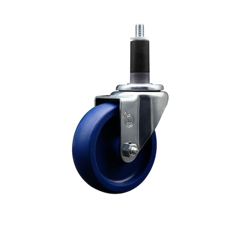 Service Caster 4'' SS Solid Poly Wheel Swivel 1-1/8'' Expanding Stem Caster SCC-SSEX20S414-SPUS-118